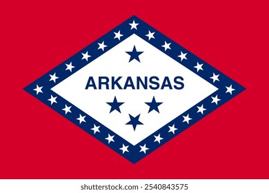 The official flag of Arkansas features a diamond with stars, symbolizing the state's heritage and pride. Arkansas, known for its diverse landscapes and rich culture, is a vibrant Southern state