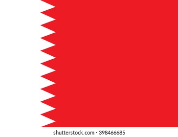 Official Flag of Bahrain - isolated vector