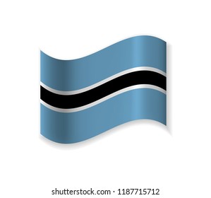 Official Flag Of Botswana. The Country Of South Africa. Vector illustration of a state symbol.