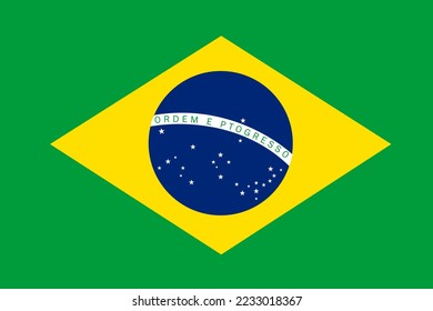 The official flag of Brazil. The national flag and motto of Brazilian flag "Ordem e Progresso". 