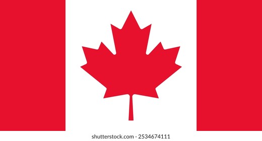 Bandeira oficial do Canadá. Bandeira nacional canadense. Folha de bordo. Ilustração vetorial