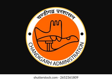 Bandera oficial de Chandigarh. Un auténtico Vector que captura el símbolo de esta ciudad moderna y planificada. Perfecto para viajes y proyectos de identidad india