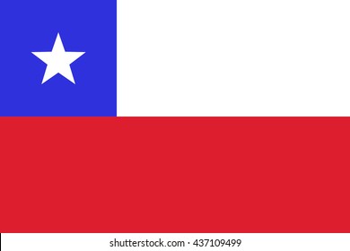 Official flag of Chile country. Vector illustration.