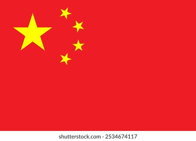 Official flag of China. Chinese national flag. Vector illustration