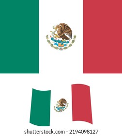 Official flag of the country Mexico