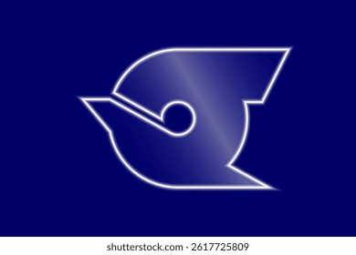 Official flag of Edogawa. Tokyo Special District in Japan. Glow effect concept