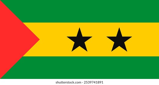 The official flag of São Tomé and Príncipe features vibrant colors and stars symbolizing unity and independence. This island nation boasts rich cultural heritage, biodiversity, and tropical beauty