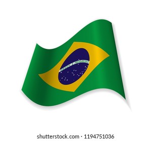 The Official Flag Of The Federative Republic Of Brazil. Vector illustration of a state symbol.