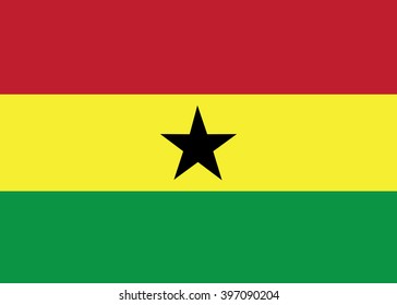 Official Flag of Ghana - isolated vector