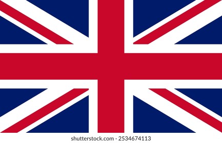 Bandeira oficial do Reino Unido. Bandeira nacional britânica. Ilustração vetorial