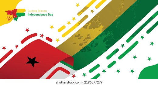 The official flag of Guinea Bissau to celebrate independence day