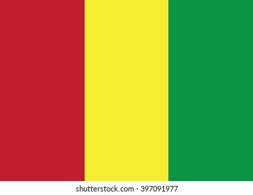 Official Flag of Guinea - isolated vector