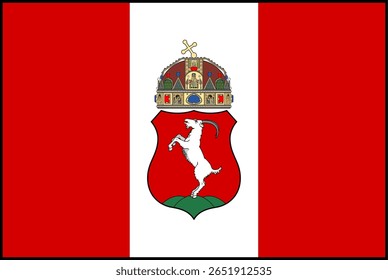 Official flag of Kecskemét, Hungary. An authentic vector capturing this Great Plain city's symbol, famous for apricots and Kodály's musical heritage. Perfect for travel and Hungarian identity projects