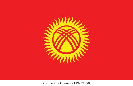 The Official Flag Of Kyrgyzstan Vector Illustration Eps10