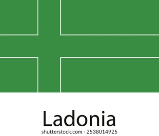 The official flag of Ladonia, a micronation located on a disputed piece of land in Sweden.