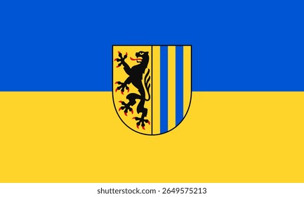 Official flag of Leipzig, Germany. An authentic vector capturing this historic city's symbol, renowned for music, trade fairs, and German heritage. Perfect for travel and cultural projects