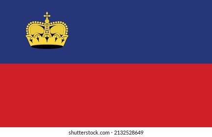 The official Flag of Liechtenstein as vector.