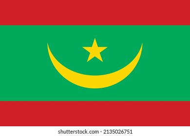 La bandera oficial de Mauritania como vector.