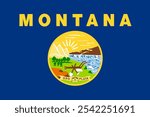 The official flag of Montana features the state seal on a blue field, symbolizing heritage and unity. Montana is known for its rich history, diverse culture, and stunning landscapes