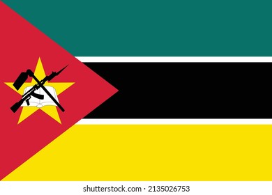 The official Flag of Mozambique as a vector.