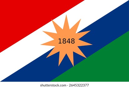 Official flag of Puntarenas, Costa Rica. Authentic vector illustration for travel, culture, and national identity projects. This Costa Rican city symbol is perfect for your design needs