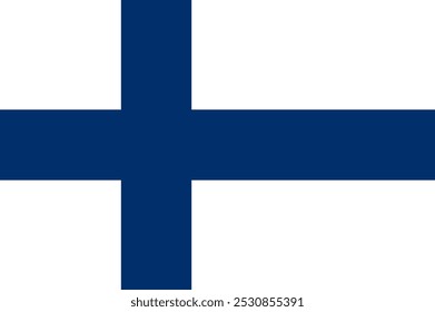 Official flag of the Republic of Finland High resolution, editable and scalable EPS file vector illustration