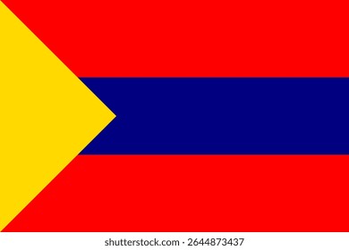 Bandeira oficial de San Juan de Pasto, Colômbia. Ilustração vetorial autêntica para viagens, cultura e projetos de identidade nacional. Este símbolo da cidade colombiana é perfeito para suas necessidades de design