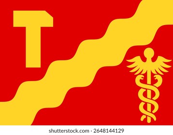 Official flag of Tampere, Finland. An authentic vector capturing this industrial city's symbol, nestled by lakes. Perfect for travel, cultural, and Finnish identity projects