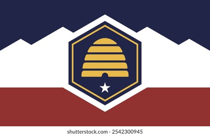 The official flag of the Utah state. Vector illustration