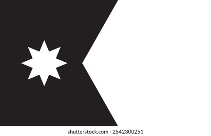 The official flag of the Utah state in white and black color. Vector illustration