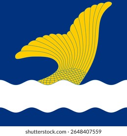 Bandeira oficial de Vantaa, Finlândia. Um autêntico vetor capturando o símbolo da capital da cidade, conhecida por seu aeroporto. Perfeito para viagens e projetos de identidade finlandesa