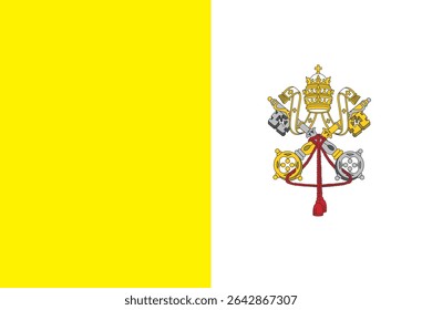 Bandeira oficial do Estado da Cidade do Vaticano Ilustração vetorial.