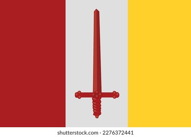 Official flag vector illustration of the Belgian city of AALST, BELGIUM