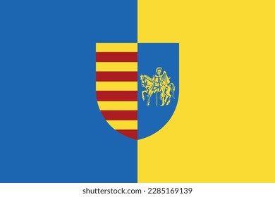 Official flag vector illustration of the Belgian city of GENK, BELGIUM