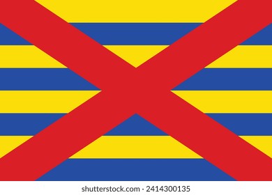 Official flag vector illustration of the Belgian city of BEVEREN, BELGIUM