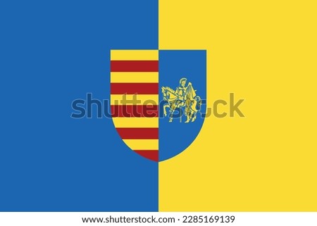 Official flag vector illustration of the Belgian city of GENK, BELGIUM