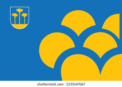 Official flag vector illustration of the Dutch regional capital city of ZOETERMEER, NETHERLANDS