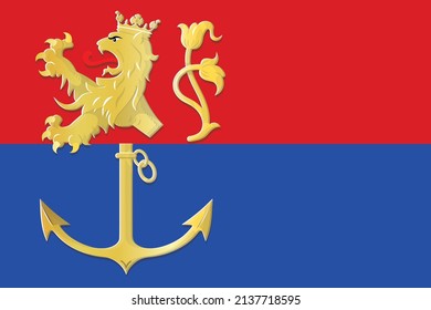 Official flag vector illustration of the Dutch regional capital city of VENLO, NETHERLANDS