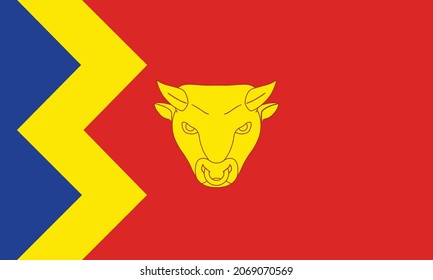 Official flag vector illustration of the English regional  capital city of Birmingham, United Kingdom