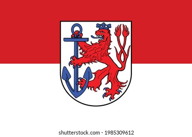 Official flag vector illustration of the German regional capital city of Düsseldorf, Germany