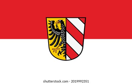 Official flag vector illustration of the German regional capital city of Nuremberg, Germany
