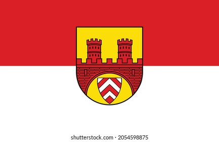 Official flag vector illustration of the German regional capital city of Bielefeld, Germany