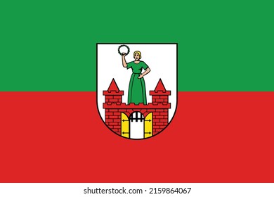 Official flag vector illustration of the German regional capital city of MAGDEBURG, GERMANY