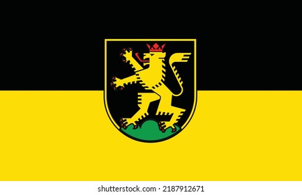 Official flag vector illustration of the German regional capital city of HEIDELBERG, GERMANY