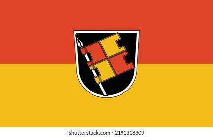 Official flag vector illustration of the German regional capital city of WÜRZBURG, GERMANY
