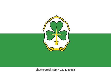 Official flag vector illustration of the German regional capital city of FÜRTH, GERMANY