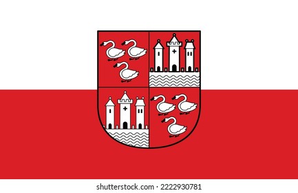 Official flag vector illustration of the German regional capital city of ZWICKAU, GERMANY