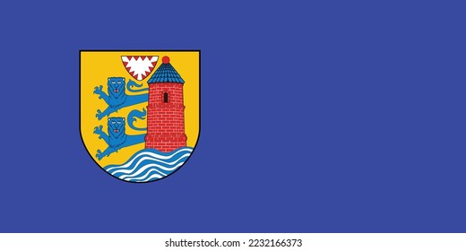 Official flag vector illustration of the German town of FLENSBURG, GERMANY