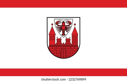 Official flag vector illustration of the German town of COTTBUS, GERMANY
