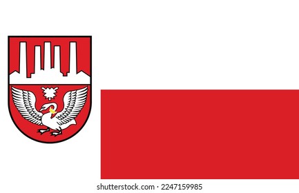 Official flag vector illustration of the German town of NEUMÜNSTER, GERMANY